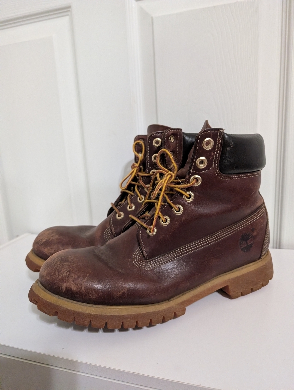 Timberland Pro 6" Premium Chili Brown Leather Hiking Boots Style 11065 Size 10